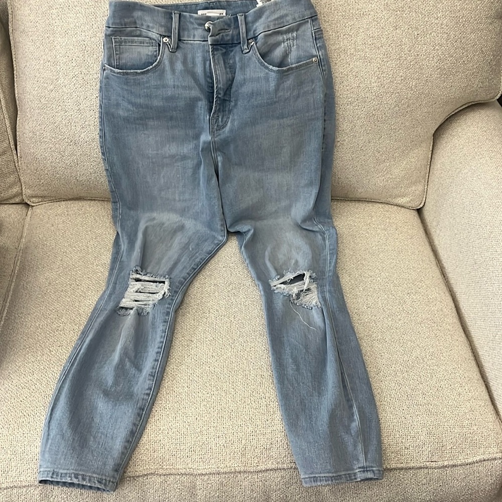 Good American size 8 good legs distressed skinny jeans